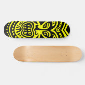 Tiki Maskerstijl - Zwart op Geel (Retro) Persoonlijk Skateboard (Horizontaal)