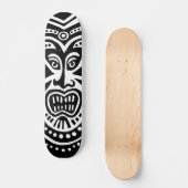 Tiki Maskerstijl - Zwart op hout Persoonlijk Skateboard (Voorkant)