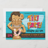 Tiki Meisje Verjaardagsfeest Luau Zomer Viering Kaart (Voorkant)