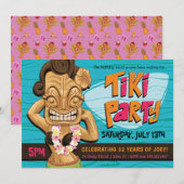 Tiki Meisje Verjaardagsfeest Luau Zomer Viering Kaart (Voorkant / Achterkant)