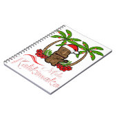 Tiki mele kalikimaka merry kerst hawaii ukulel notitieboek (Linkerzijde)