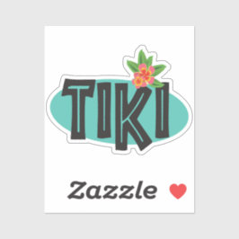 Tiki met Hibiscus bloem Sticker