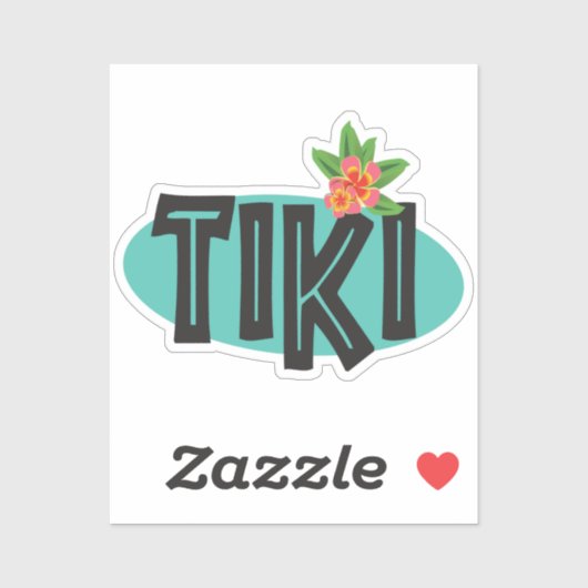 Tiki met Hibiscus bloem Sticker (Vel)