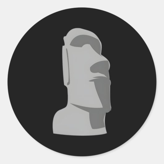 Tiki Moai Paaseiland Hawaiian Luau Gray Ronde Sticker (Voorkant)