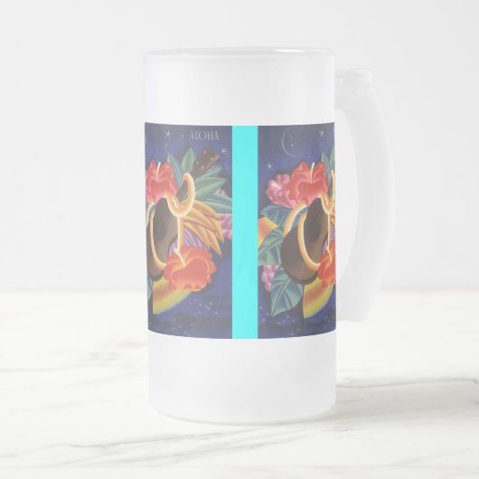 TIKI MOK ~ ALOHA~ NGHT SKY ~ UKULELE & HIBISCUS! (Voorkant rechts)