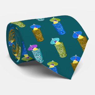 Tiki Mokken Tropische Drinken met twee zijden bedr Stropdas