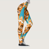 Tiki Monster Funny Gold en Blauwgroen Leggings (Rechts)