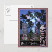 Tiki Moon (aanpasbaar) Briefkaart (Voorkant / Achterkant)