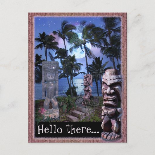 Tiki Moon (aanpasbaar) Briefkaart (Voorkant)