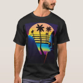 Tiki Night Synthwave Ken Gage A.I. Art T-shirt (Voorkant)