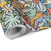 Tiki Oerwoud Mid Century Modern Illustratie Cadeaupapier (Rol Hoek)