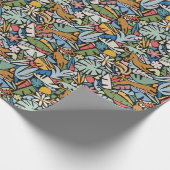 Tiki Oerwoud Mid Century Modern Illustratie Cadeaupapier (Hoek)