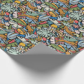 Tiki Oerwoud Mid Century Modern Illustratie Cadeaupapier (Hoek)