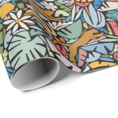 Tiki Oerwoud Mid Century Modern Illustratie Cadeaupapier (Rol Hoek)