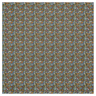 Tiki Oerwoud Mid Century Modern Illustratie Stof