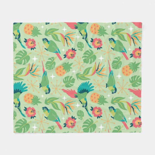 Tiki Parrot Blanket Fleece Deken (Voorkant (Horizontaal))