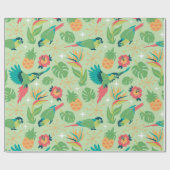 Tiki Parrot Wrapping Paper Cadeaupapier (Vlak)