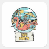 Tiki Partij Vierkante Sticker (Voorkant)
