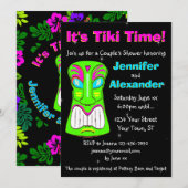 Tiki Party Couple's Shower Invitation Kaart (Voorkant / Achterkant)