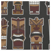 Tiki Party Fabric Brown en Black Stof (Close Up)