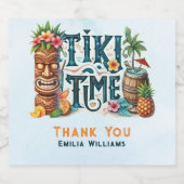 TIKI Party Gepersonaliseerde Aangepast Sparkling Wijnetiket (Enkel label)