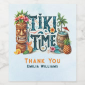 TIKI Party Gepersonaliseerde Aangepast Wijn Etiket (Enkel label)