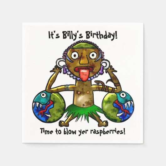 Tiki Party Grappig ontwerp (gepersonaliseerd) Servetten (Voorkant)