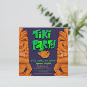 Tiki Party Luau Surprise Birthday Invitation Kaart (Staand voorkant)