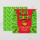 Tiki Party Surprise Birthday Invitation Kaart (Voorkant / Achterkant)