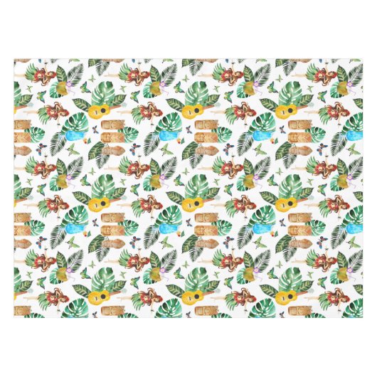 Tiki Party Tablecloth Tafelkleed (Voorkant (Horizontaal))
