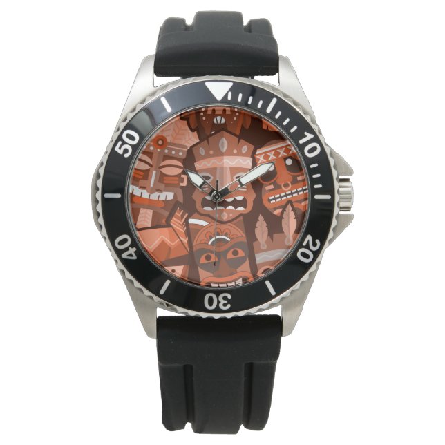 TIKI Patroon 2 Horloge (Voorkant)