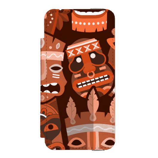 TIKI Patroon 2 Incipio iPhone Portemonnee Hoesje (Voorkant Agenda)