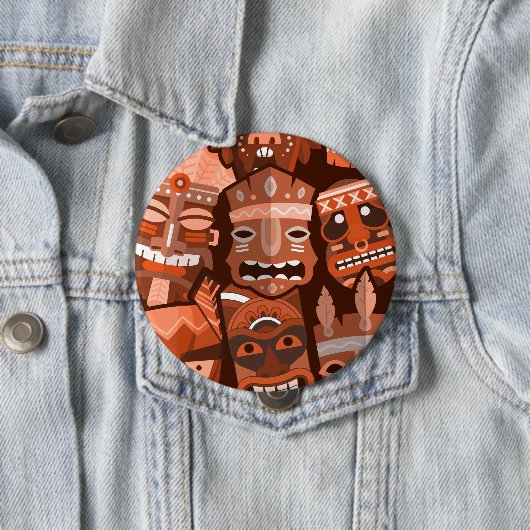 TIKI Patroon 2 Ronde Button 4,0 Cm (In situ)