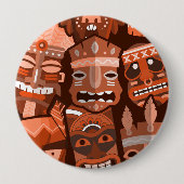 TIKI Patroon 2 Ronde Button 4,0 Cm (Voorkant)