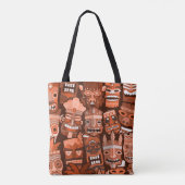 TIKI Patroon 2 Tote Bag (Achterkant)