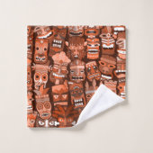 TIKI Patroon 3 Bad Handdoek (Wasdoekje)