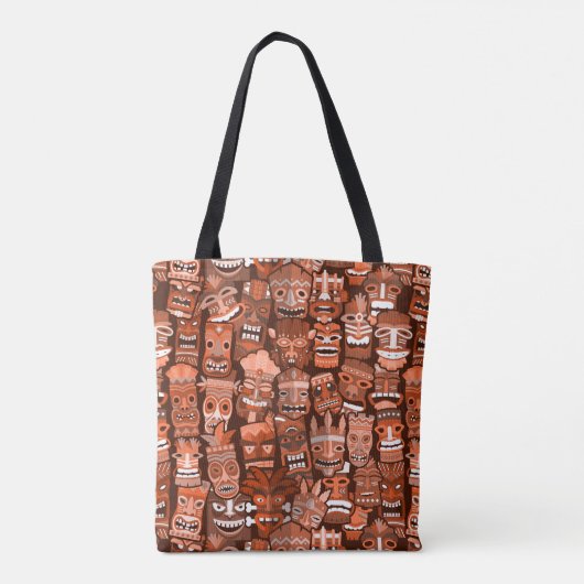 TIKI Patroon 3 Tote Bag (Achterkant)