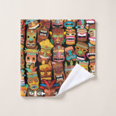 TIKI Patroon 4 Bad Handdoek (Wasdoekje)