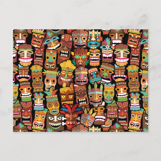 TIKI Patroon 4 Briefkaart (Voorkant)