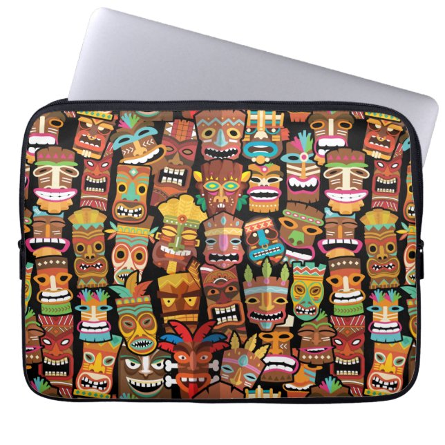 TIKI Patroon 4 Laptop Sleeve (Voorkant)