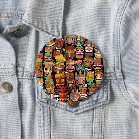 TIKI Patroon 4 Ronde Button 4,0 Cm (In situ)