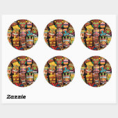 TIKI Patroon 5 Ronde Sticker (Vel)