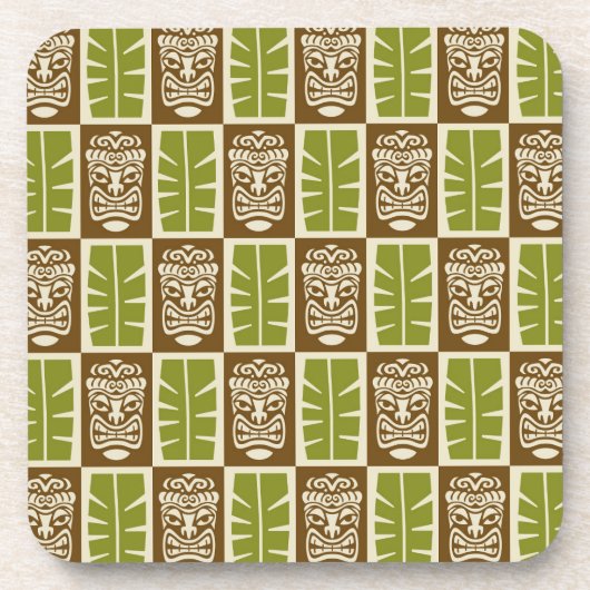Tiki-patroon Bier Onderzetter (Voorkant)
