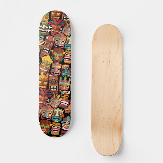 Tiki-patroon Persoonlijk Skateboard (Voorkant)