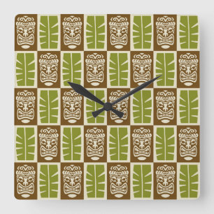 Tiki-patroon Vierkante Klok