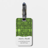 Tiki Pattern Bagagelabel (Achterkant verticaal)