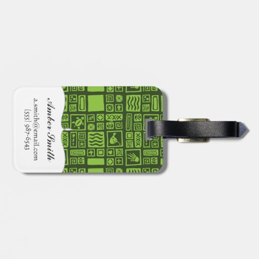 Tiki Pattern Bagagelabel (Achterkant horizontaal)