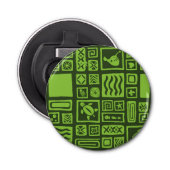Tiki Pattern Button Flesopener (Voorkant)