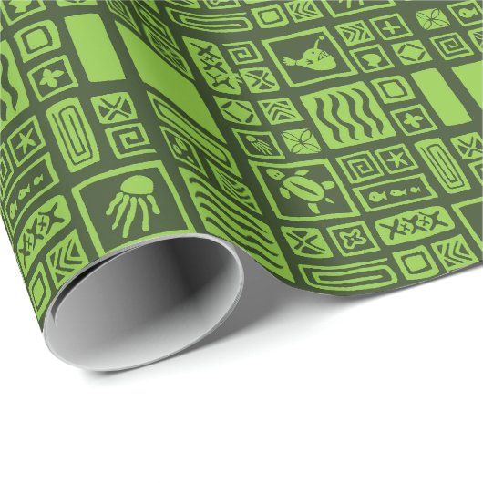 Tiki Pattern Cadeaupapier (Rol Hoek)