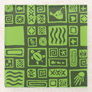 Tiki Pattern Glazen Onderzetter